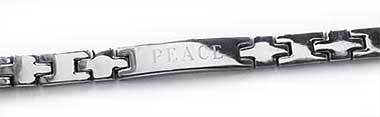 image of a germanium titanium bracelet where you can engrave your name or messages on it