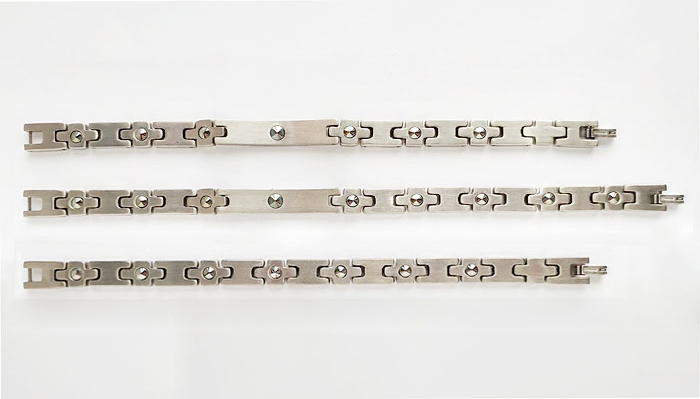 Germanium Titanium Bracelet with 3 pieces of 99.9999% Purity Germanium Chip cut to tip shape for Maximum Strength