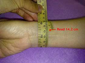 how to take measurement of our wrist for Titanium Germanium Bracelet